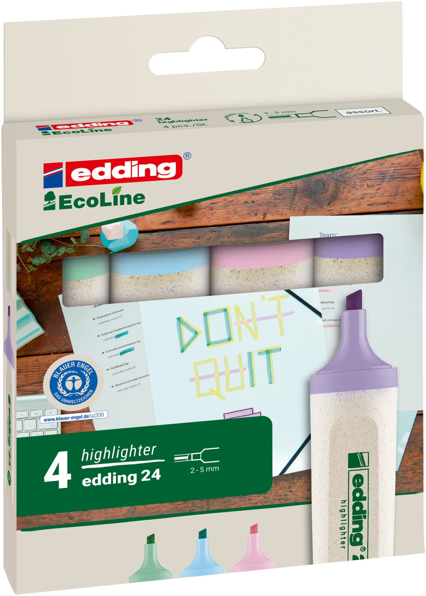 edding 24 EcoLine Textmarker sortiert pastell 4St Set - 1