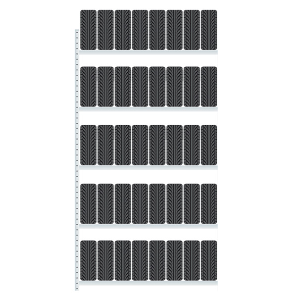 Følgesektion Boltless Dækreol 3500x2000x400mm 400 kg/aflæg