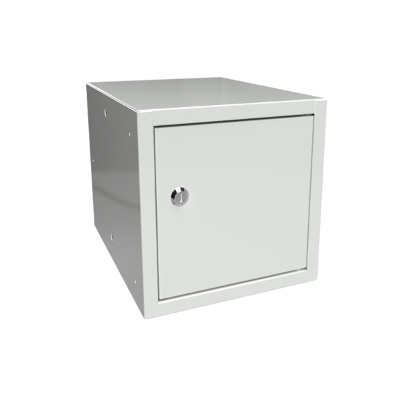 Opbevaringsboks 270x270x350 mm Grå dør, cylinderlås