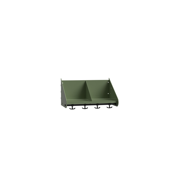 BST Hattehylde med skillevægge, 2 pladser B500 mm Grøn