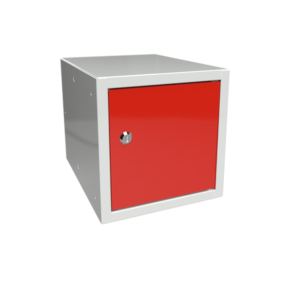 Opbevaringsboks 270x270x350 mm Rød dør, cylinderlås