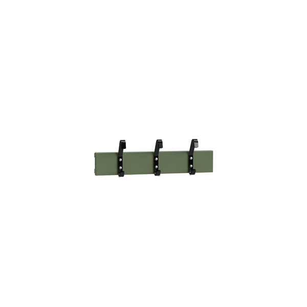 BST Knagerække med 3 skolekroge. B500 mm Grøn