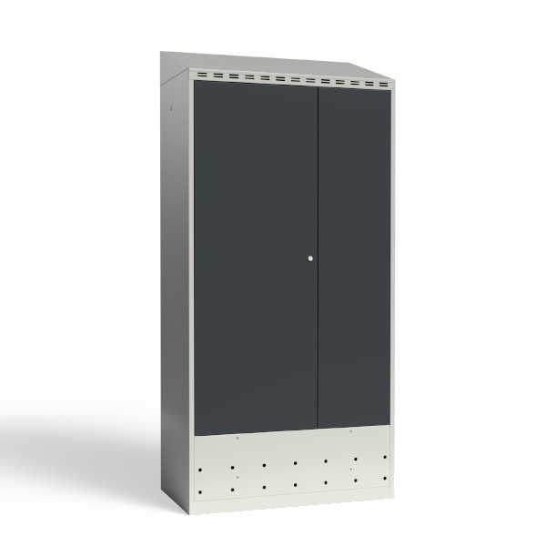 PRO Garderobeskab med skråt tag og antracit døre, bredde 800 mm