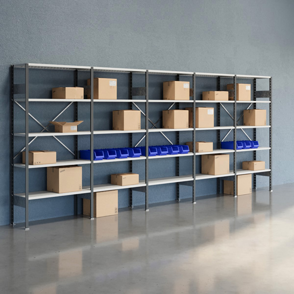 Lagerreol Åben V06 2100x5000x400  RAL 7035