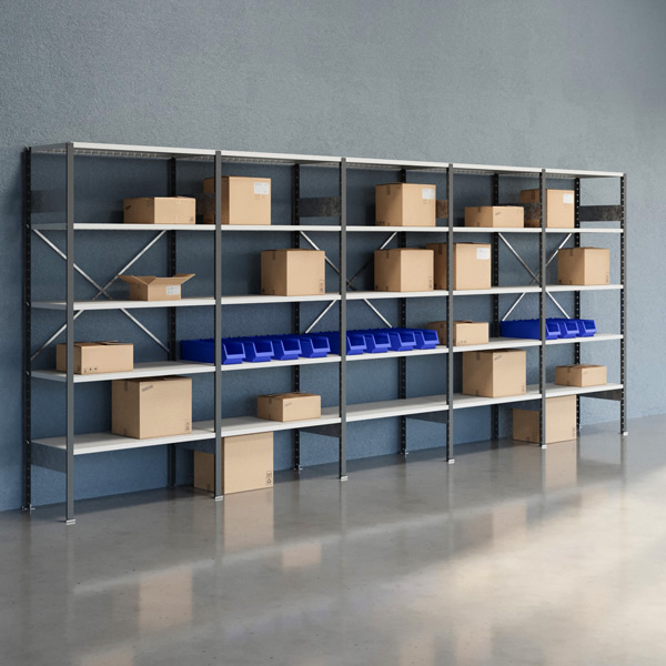 Lagerreol Åben V06 2100x5000x500  RAL 7035