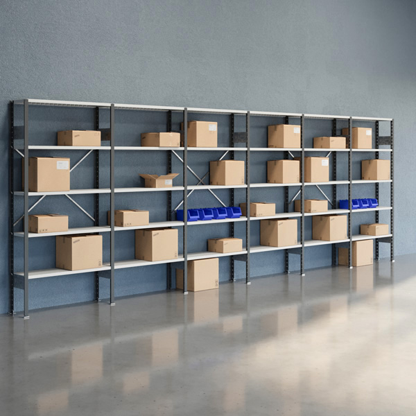 Lagerreol Åben V06 2100x6000x300  RAL 7035