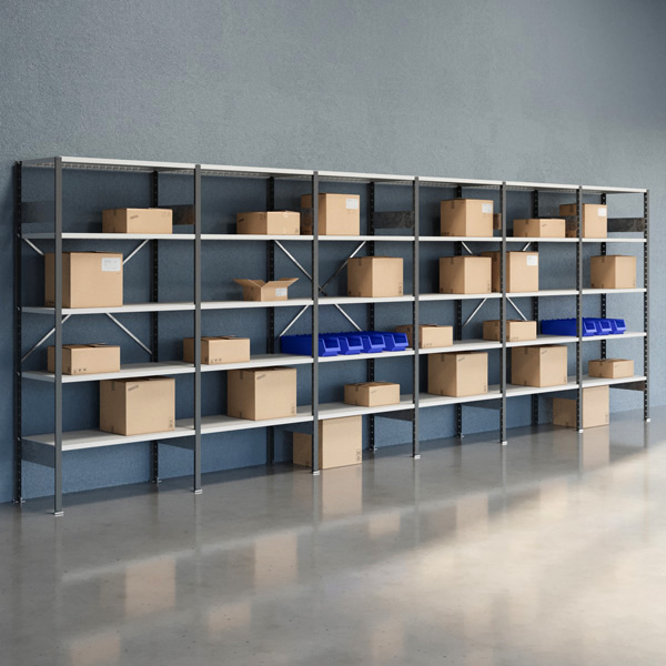 Lagerreol Åben V06 2100x6000x500  RAL 7035